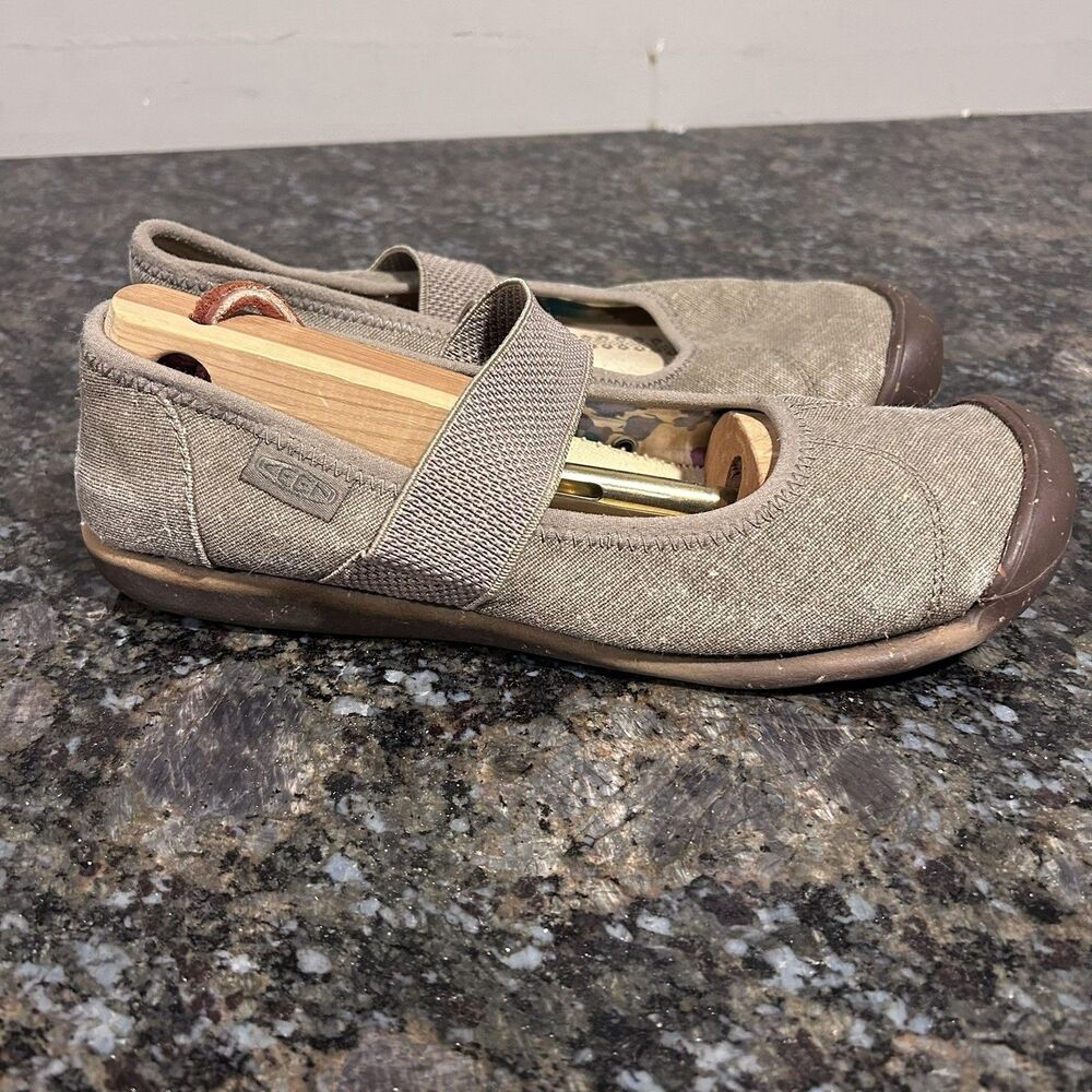 Keen Canvas Sienna Mary Jane Shoes Size 8.5 Gray Prairie Twee Academia Primitive